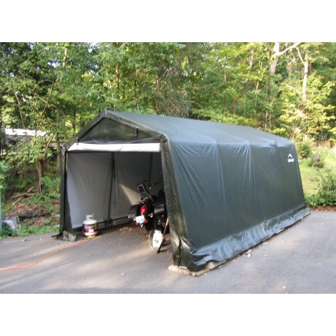 ShelterLogic 10W x 16L x 8H Peak 14.5oz Grey Portable Garage