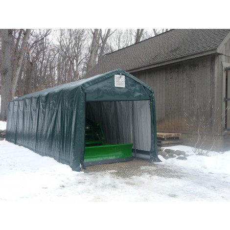 ShelterLogic 11W x 20L x 10H Peak 21.5oz Green Portable Garage