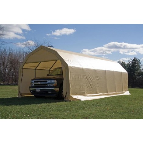 ShelterLogic 12W x 32L x 9H Barn 14.5oz Grey Portable Garage