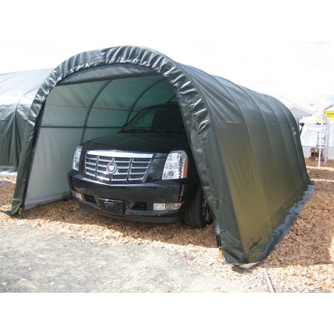 ShelterLogic 12W x 32L x 8H Round 9oz Grey Portable Garage