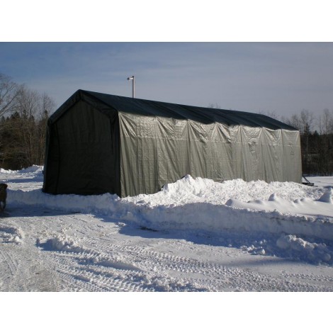 ShelterLogic 13W x 32L x 10H Peak 14.5oz Green Portable Garage
