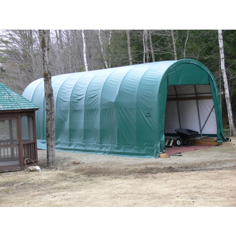 ShelterLogic 15W x 40L x 12H Round 21.5oz Green Portable Garage