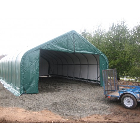 ShelterLogic 22W x 56L x 11H Peak 21.5oz Green Portable Garage