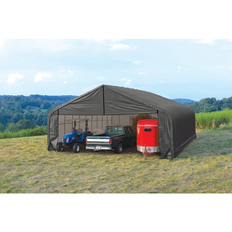 ShelterLogic 30W x 20L x 16H Peak 14.5oz Grey Portable Garage
