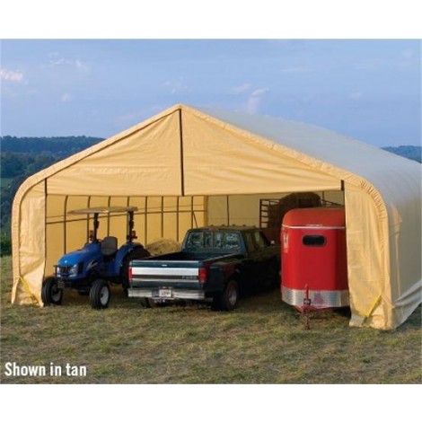 ShelterLogic 30W x 20L x 16H Peak 9oz Tan Portable Garage