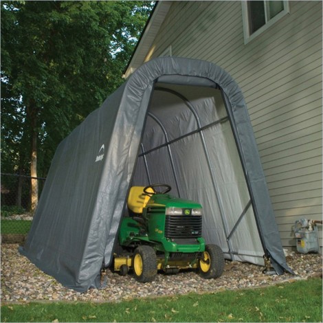 ShelterLogic 8W x 28L x 8H Round 9oz Tan Portable Garage
