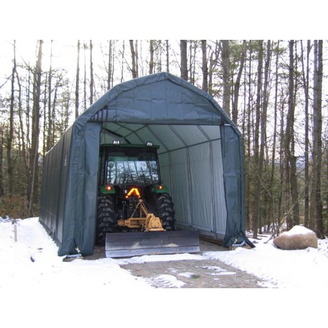 ShelterLogic 12W x 24L x 11H Barn 9oz Grey Portable Garage