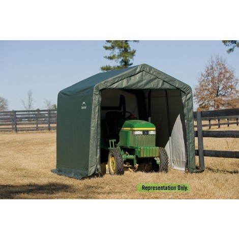 Shelterlogic 9W x 8L x 10H Peak 9oz Green Portable Garage