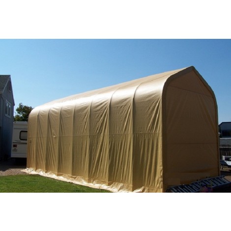 ShelterLogic 16W x 60L x 16H Peak 9oz Tan Portable Garage