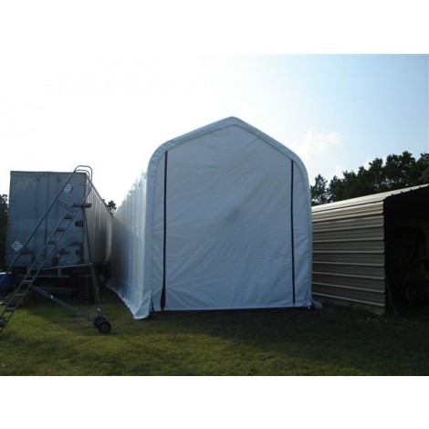 ShelterLogic 16W x 60L x 16H Peak 14.5oz White Portable Garage