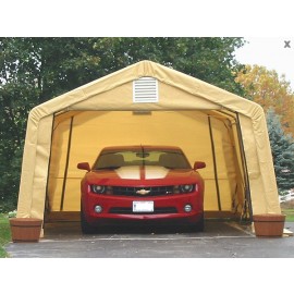ShelterLogic 12W x 20L x 8H Peak 9oz Tan Portable Garage