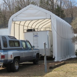 ShelterLogic 15W x 48L x 12H Peak 21.5oz White Portable Garage
