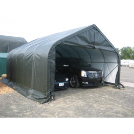 ShelterLogic 18W x 20L x 11H Peak 9oz Green Portable Garage