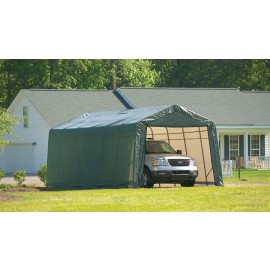 ShelterLogic 13W x 24L x 10H Peak 21.5oz Green Portable Garage