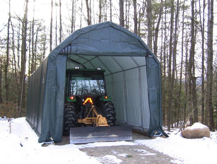 ShelterLogic 12W x 36L x 11H Barn 14.5oz Green Portable Garage